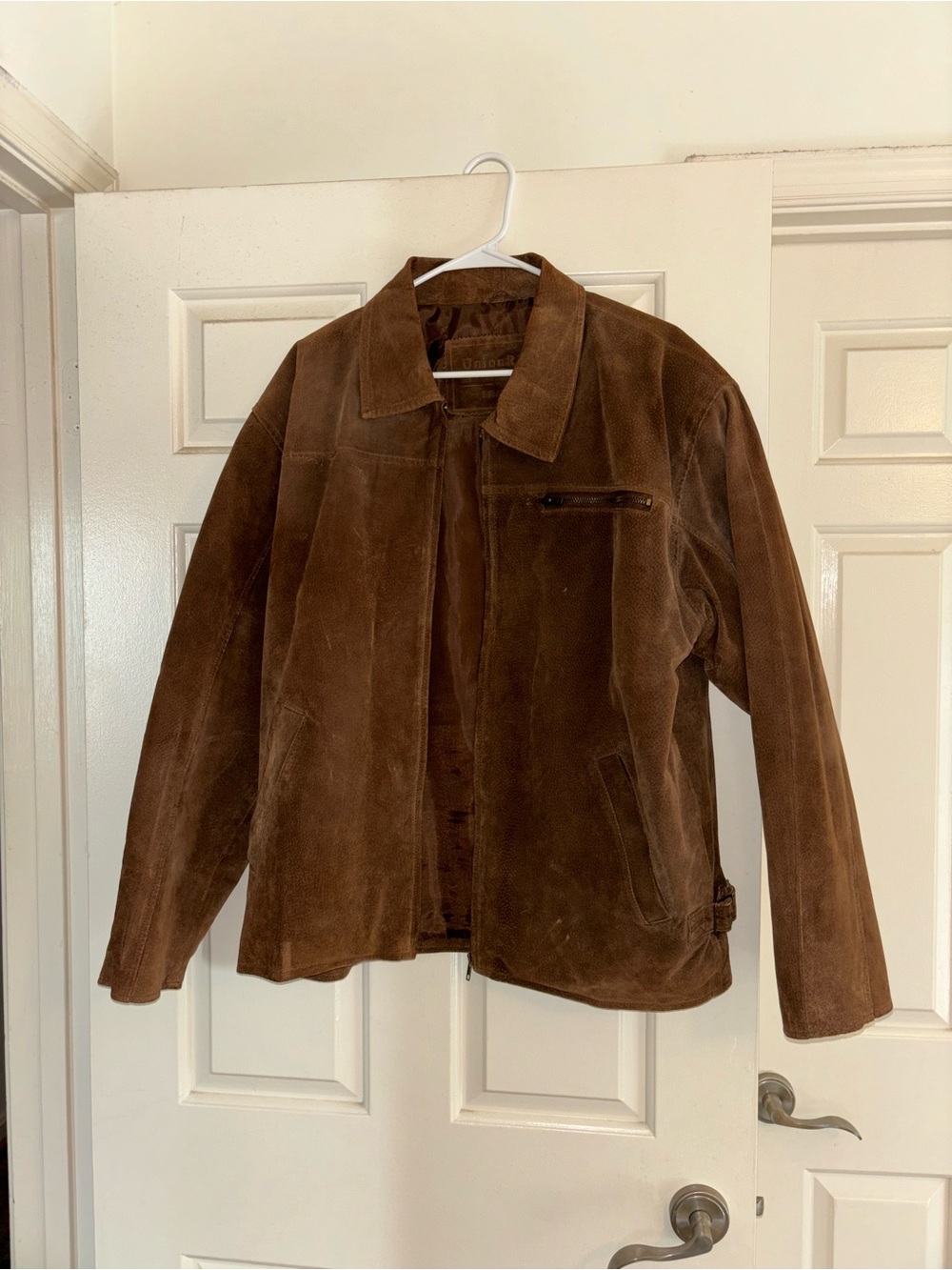 Y2K Men's Brown Suede Leather Jacket
